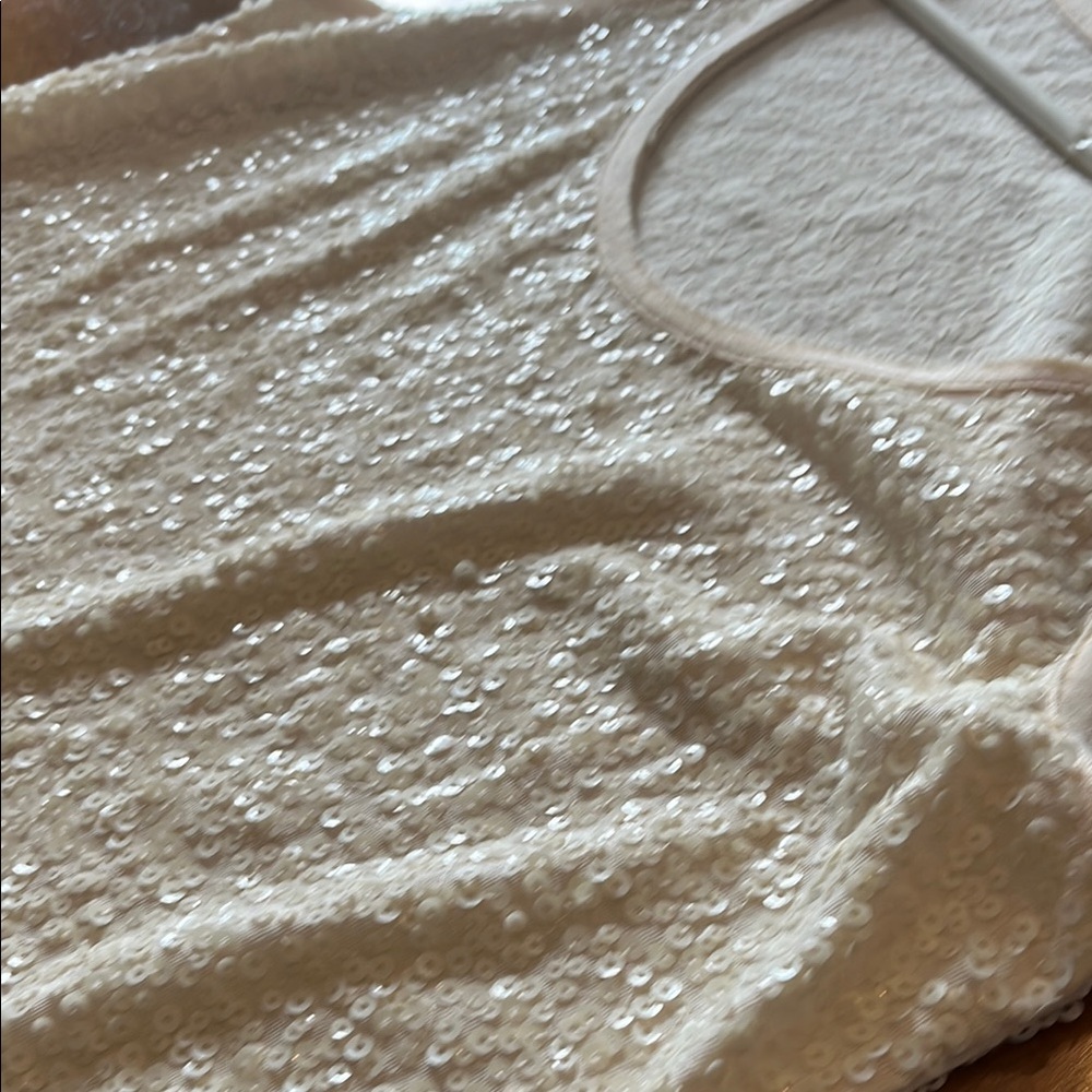 J. Crew Cream Sequin Tank Top